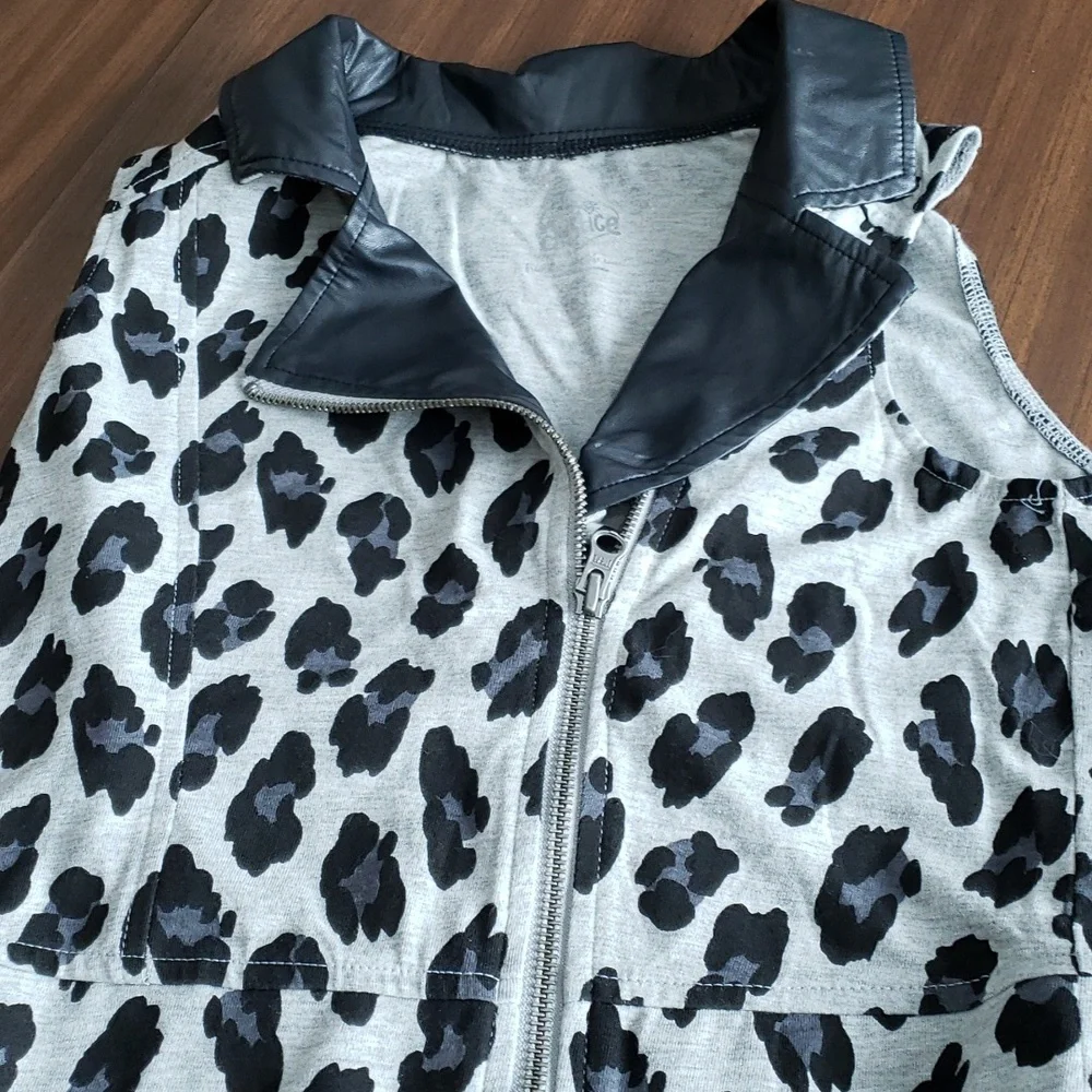 Justice Zip Vest with Faux Leather Trim